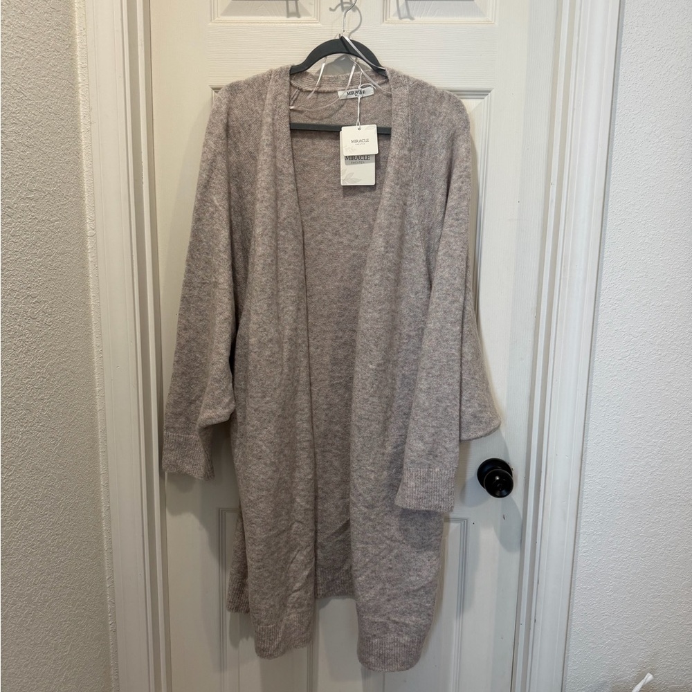 Miracle Soft Gray Open-Front Cardigan